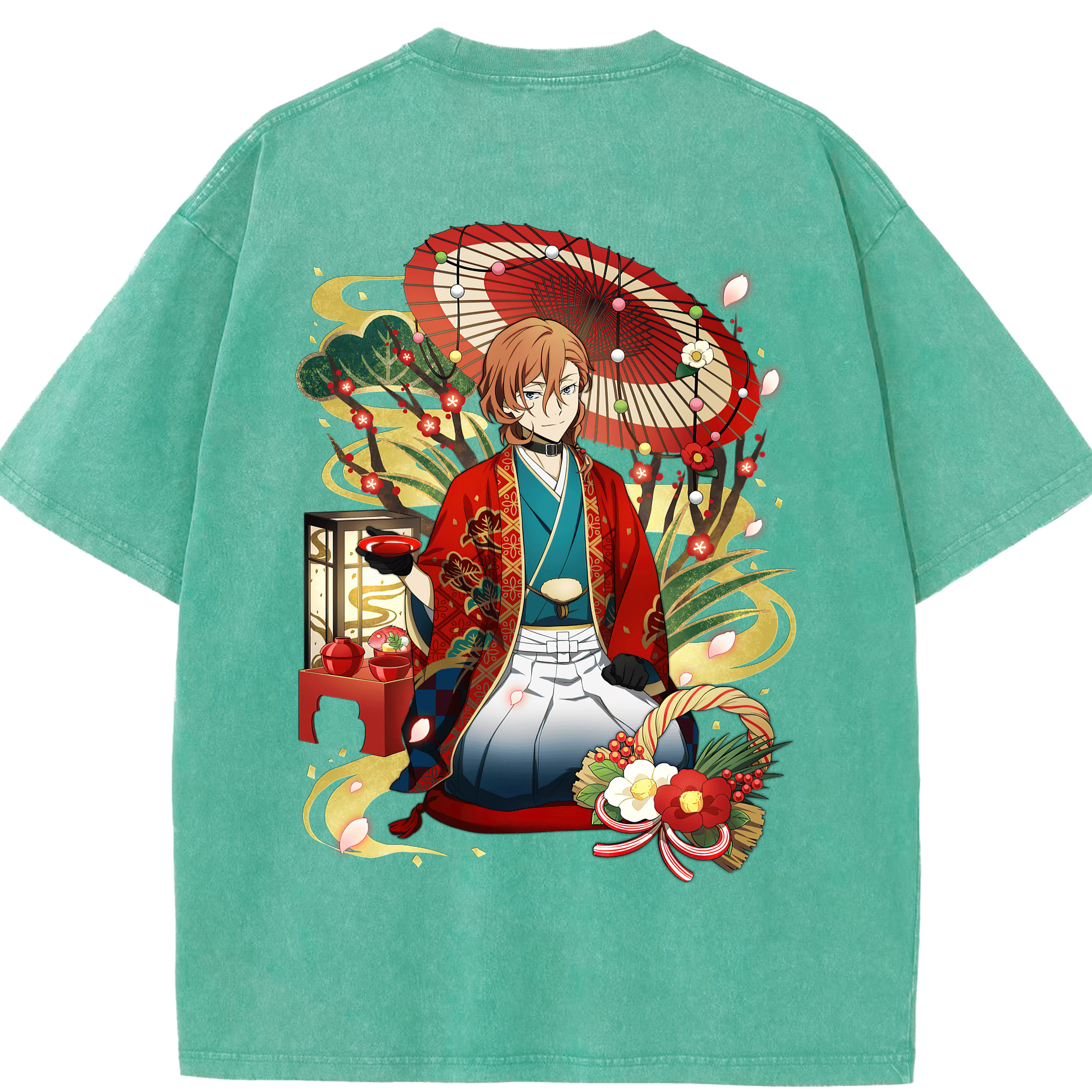 （画像用） 文豪ストレイドッグス Bungo Stray Dogs 綿100% ヴィンテージ風 半袖Tシャツ（背面プリント）